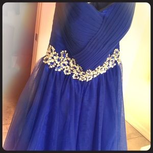Royal Blue Strapless Sweetheart Dress